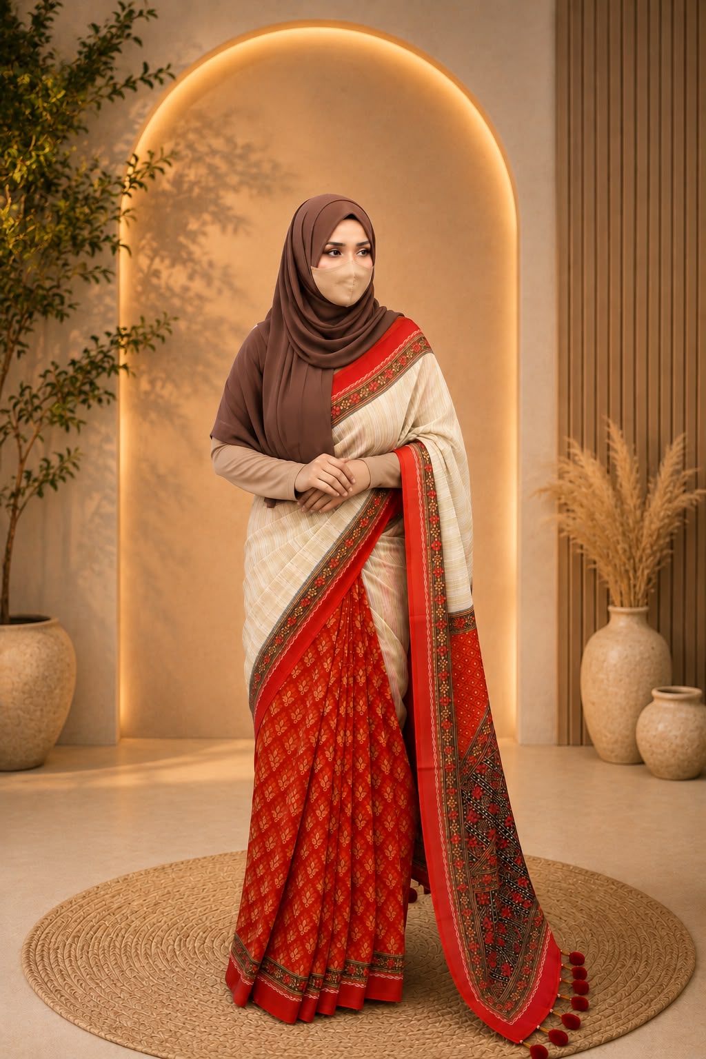 পলাশিনী হাফ সিল্ক শাড়ি